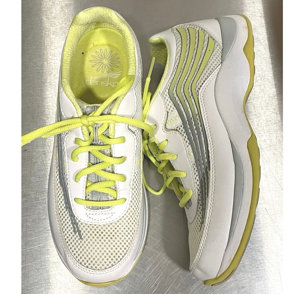 Dansko Shayla Women’s Sneaker White Lime Casual Shoe Size EU38/US 7.5